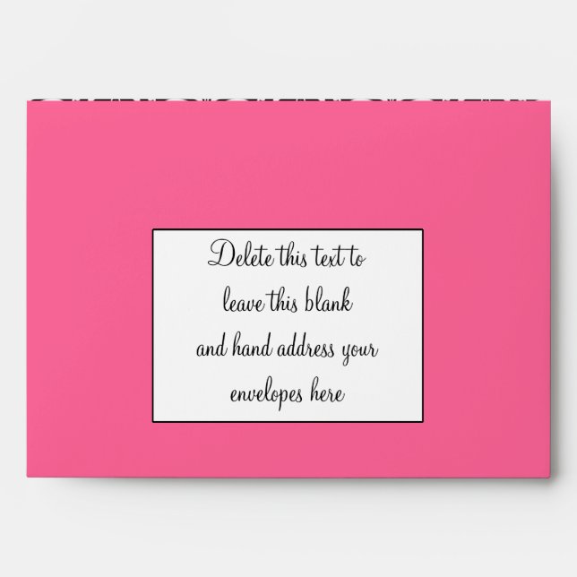 Hot Pink Black Damask Wedding Invitation Envelope (Front)