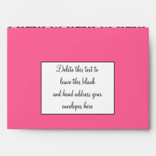 Hot Pink Black Damask Wedding Invitation Envelope