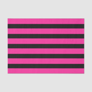 Hot Pink & Black Fashion Stripe Stripes Party Tissue Paper