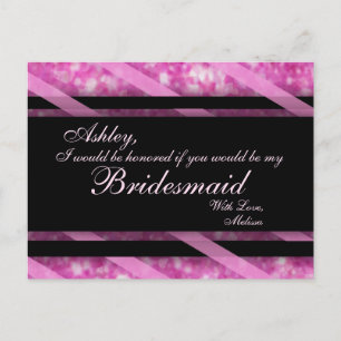 Hot Pink, Black Maid of Honour Postcard