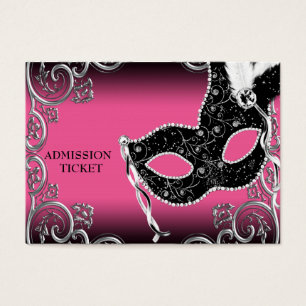 Hot Pink Black Masquerade Party Admission Tickets
