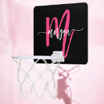 Hot Pink Black Monogram Girl's Dorm Room Mini Basketball Hoop<br><div class="desc">Add some fun to your dorm room with our Hot Pink Monogram Girl's Dorm Room Mini Basketball Hoop! Featuring a vibrant hot pink backboard, this mini hoop is personalised with your monogram for a chic, custom touch. Perfect for shooting hoops during study breaks or just having fun, it easily attaches...</div>