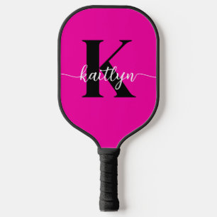 Hot Pink Black Monogram Pickleball Paddle