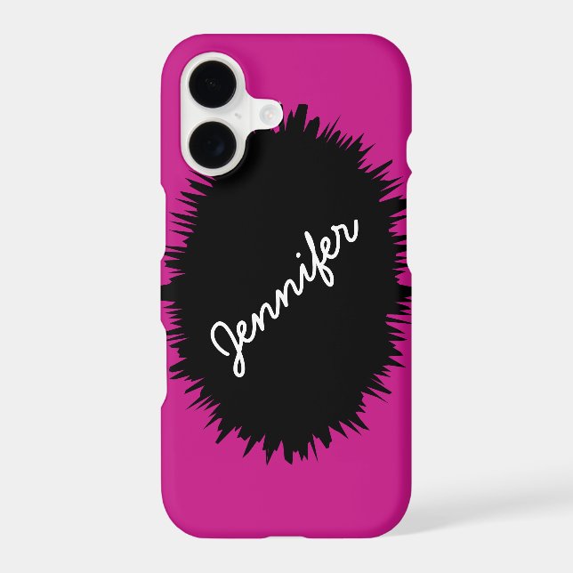 Hot Pink & Black, Personalised Name (Back)