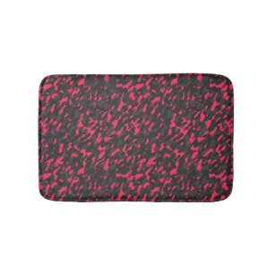 Hot pink Black Purple Camo Abstract Bath Mat