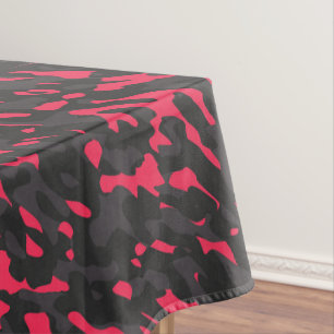 Hot pink Black Purple Camo Abstract Tablecloth