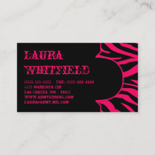 Hot Pink Black Zebra Print Animal Business Card