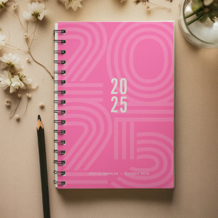 Hot Pink Blocked Spiral Weekly Planner