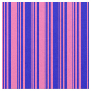Hot Pink & Blue Coloured Lined/Striped Pattern Fabric