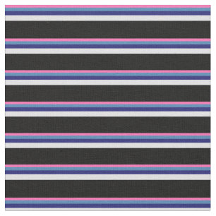 Hot Pink, Blue, Midnight Blue, Lavender & Black Fabric