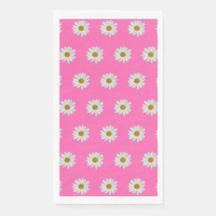 Hot Pink Bohemian Daisy Pattern Napkin