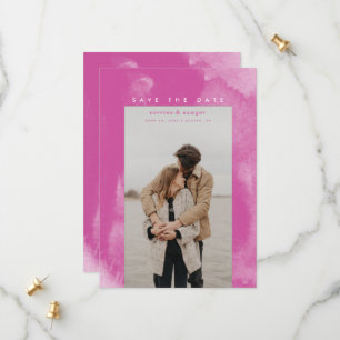 Hot Pink Boho Watercolor Save the Date