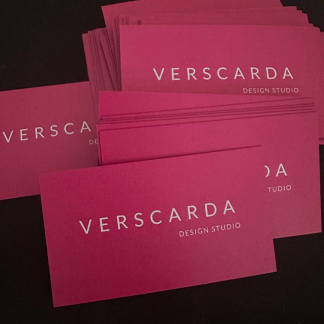 Hot Pink Bold Fashion Design Studio Beauty Business Card (Creator Uploaded)