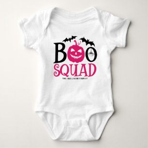 Hot Pink Boo Squad Spooky Lettering Halloween Baby Bodysuit