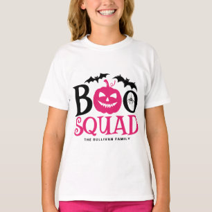 Hot Pink Boo Squad Spooky Lettering Halloween T-Shirt