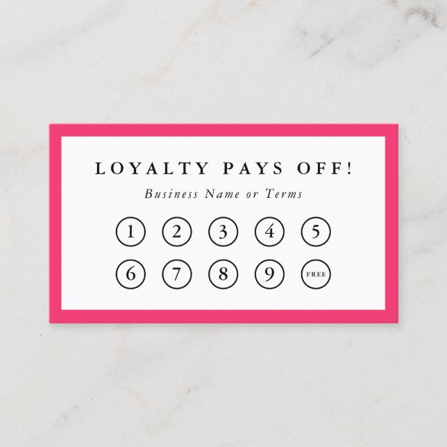 Hot Pink Border Social Media Loyalty Punch (Front)