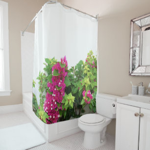 Hot Pink Bougainvillea Flowers Shower Curtain
