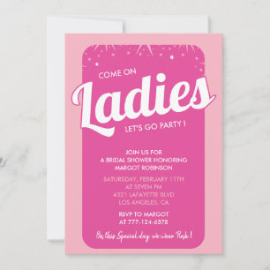 Hot pink bridal shower invitation Modern