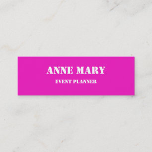 Hot Pink Bright Colourful Wedding Event Planner Mini Business Card