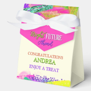 Hot Pink Bright Future Ahead 4"w x 2"l x 5"h Favour Box