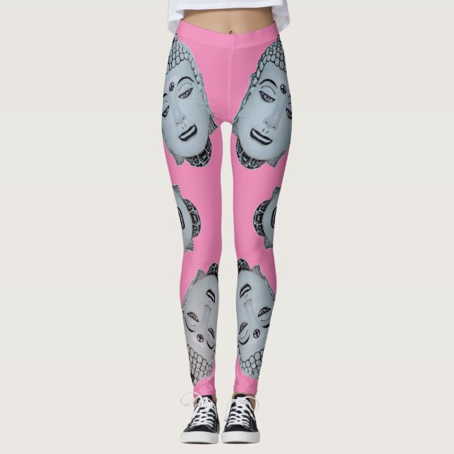 Hot Pink Buddha Leggings (Front)