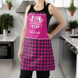 Hot Pink Buffalo Plaid Kitchen Name Apron<br><div class="desc">Introducing our stylish Plaid Kitchen Name Apron, a must-have accessory for the modern chef. Made from high-quality materials, this apron combines classic buffalo plaid design with a personalised touch. Crafted for both style and functionality, the apron features a timeless buffalo plaid pattern that adds a touch of rustic charm to...</div>
