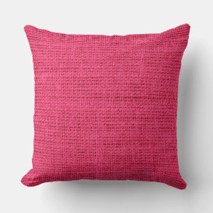 Hot Pink Burlap Linen Rustic Jute Cushion