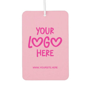 Hot Pink Business Logo Site Photo Car Air Freshener