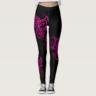 Hot Pink Butterfly Leggings