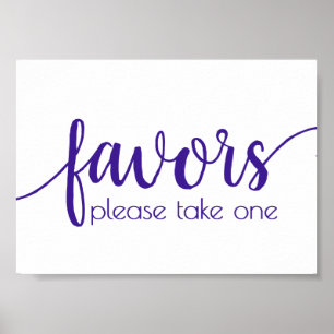 Hot Pink Calligraphy Bubblegum Favors Sign