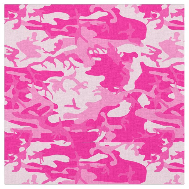 hot pink camo camouflage fabric (Close Up)