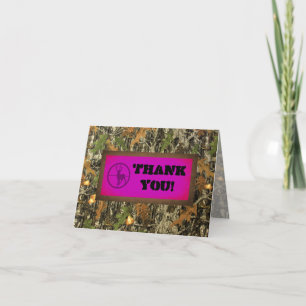 Hot Pink Camo Thank You Card