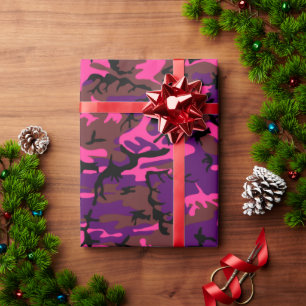Hot Pink Camo Wrapping Paper