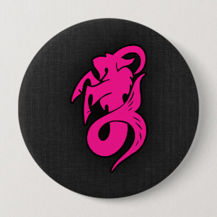 Hot Pink Capricorn 10 Cm Round Badge