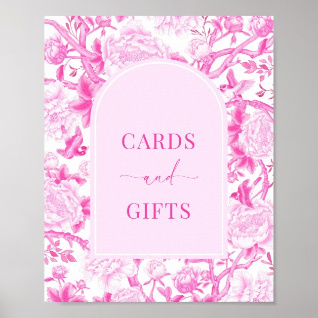 Hot Pink Cards & Gifts Elegant Chinoiserie Sign (Front)