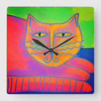 Hot Pink Cat Abstract Art