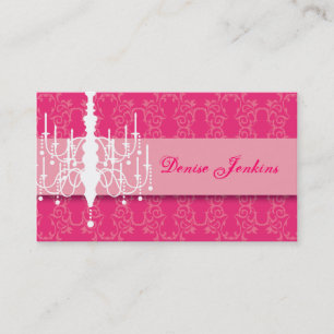 Hot Pink Chandelier Biz Card