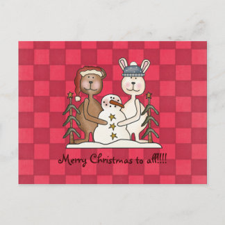 Hot Pink Cheer Christmas postcard