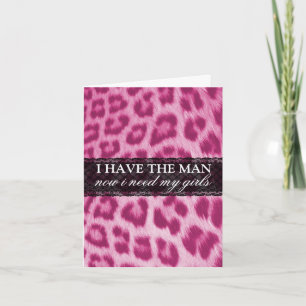 Hot Pink Cheetah Print Bridesmaid Request Card