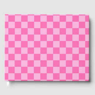 Hot Pink Chequerboard Guest Book