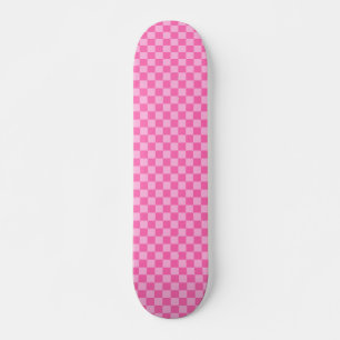 Hot Pink Chequerboard Skateboard