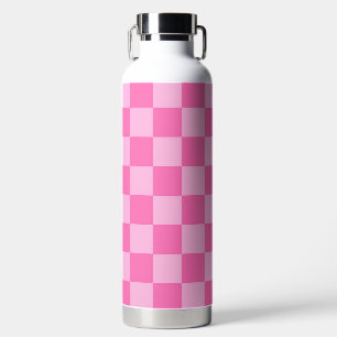 Hot Pink Chequerboard Water Bottle
