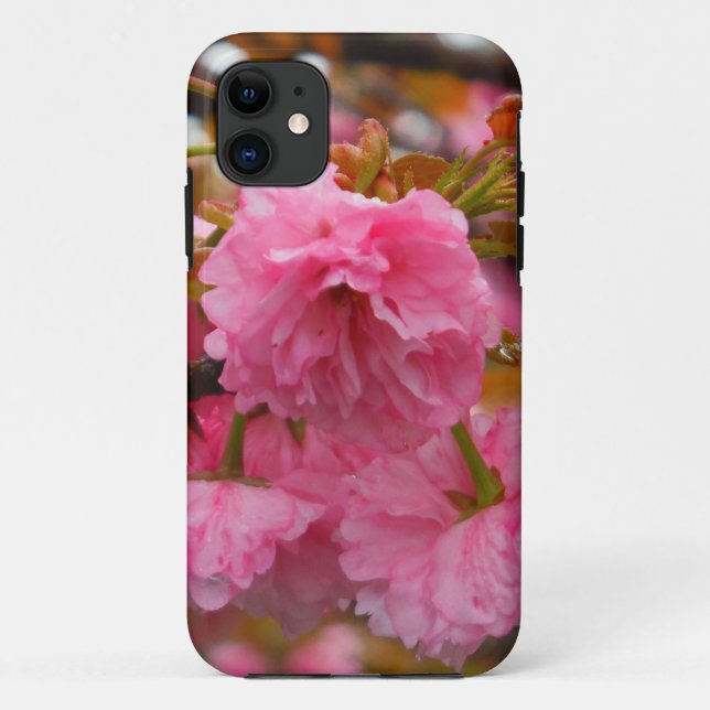 Hot Pink Cherry Blossom Flowers Case-Mate iPhone Case (Back)