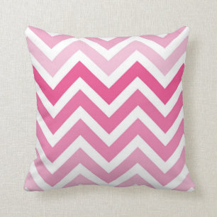 Hot Pink Chevron Ombre ZigZag Pattern Cushion