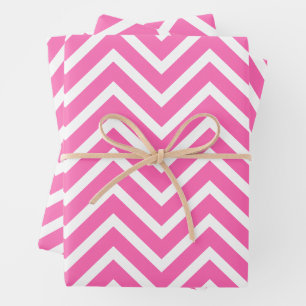 Hot Pink Chevron Pattern Wrapping Paper Sheets