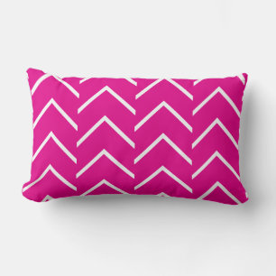 Hot Pink Chevron Tribal Print Lumbar Cushion