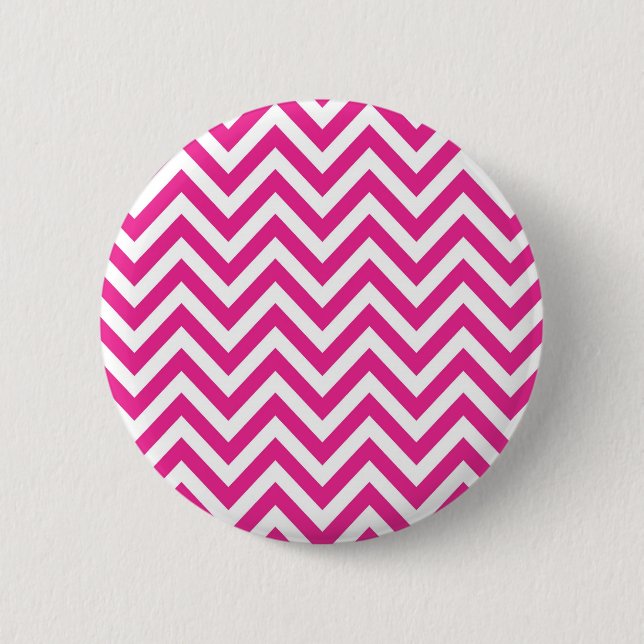 Hot Pink Chevron zigzag Pattern 6 Cm Round Badge (Front)