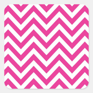 Hot Pink Chevron zigzag Pattern Square Sticker
