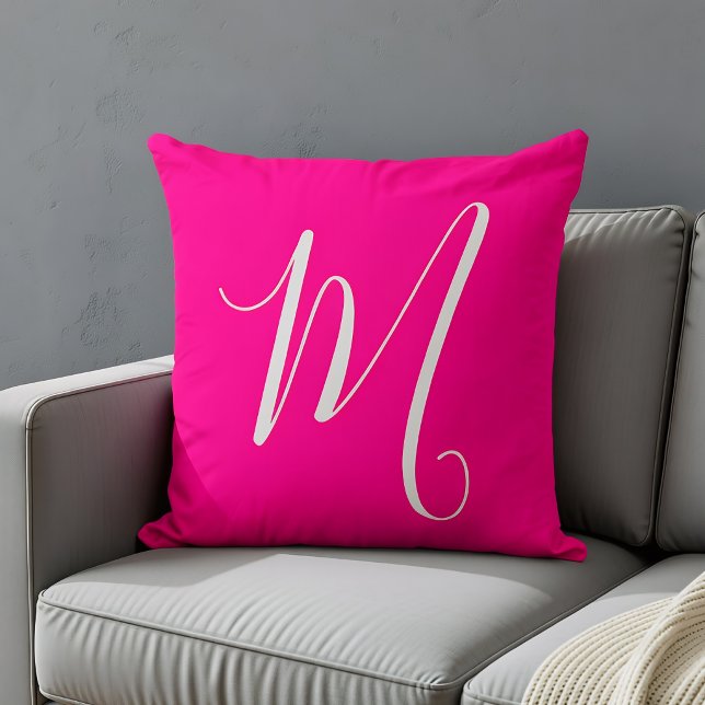 hot pink- chic monogram  cushion (Creator Uploaded)