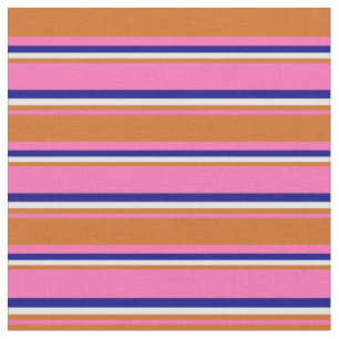 Hot Pink, Chocolate, Mint Cream & Blue Coloured Fabric